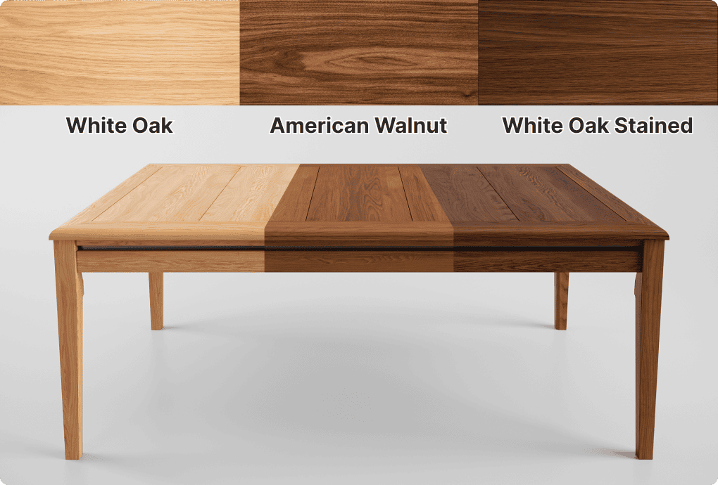 Monarch game table wood finish options